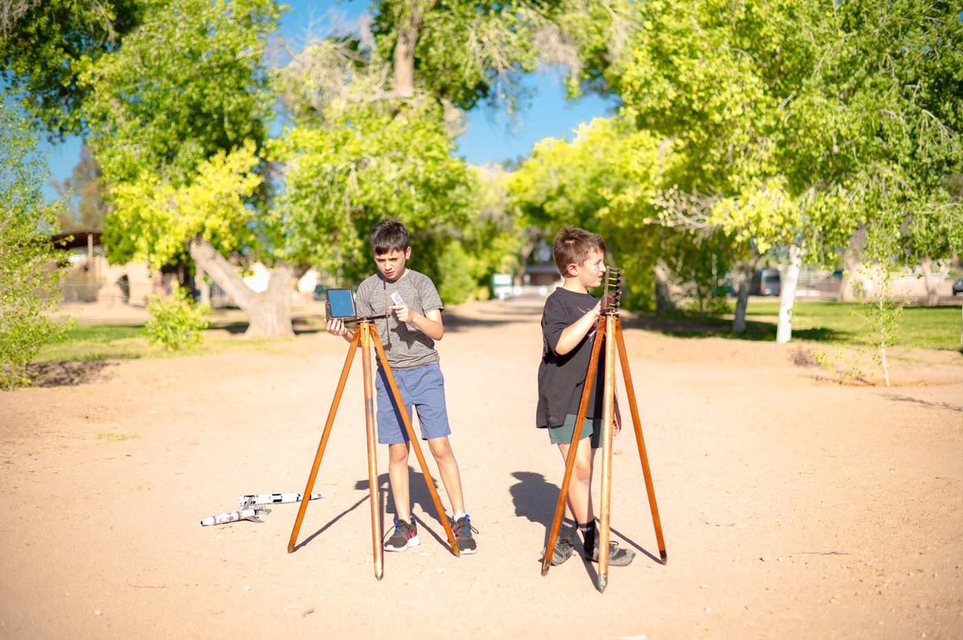 Campers exploring outdoors at Fort Lowell
